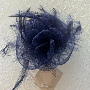 Navy Blue Fascinator Hair Clip | Tea Party Church Derby Easter Headpiece